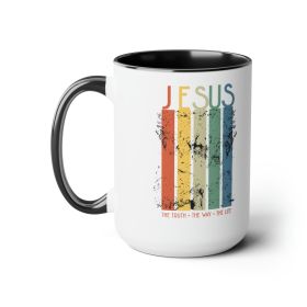 Accent Ceramic Coffee Mug 15oz - Jesus The Truth The Way The Life, Christian Inspiration, S2