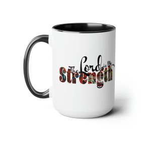 Accent Ceramic Coffee Mug 15oz - The Lord Is My Strength Multicolor Illustration