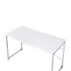 ACME Tennos Writing Desk, White & Chrome Finish 93190