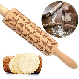 Rolling Pin Christmas Embossing (Option: Cat 35cm)