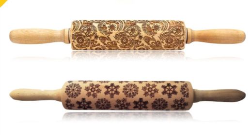 Rolling Pin Christmas Embossing (Option: Snowflake+B 35cm)