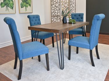 Ashford 5-Piece Dining Set, Hairpin Dining Table with 4 Chairs, 4 Color Options (Color: as Pic)